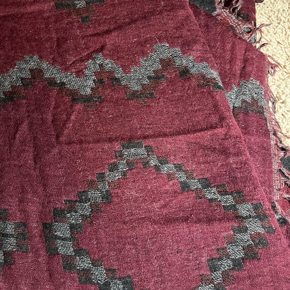 Maroon and Black Wilfred Square Diamond Mosaic Scarf - Picture 4 of 4